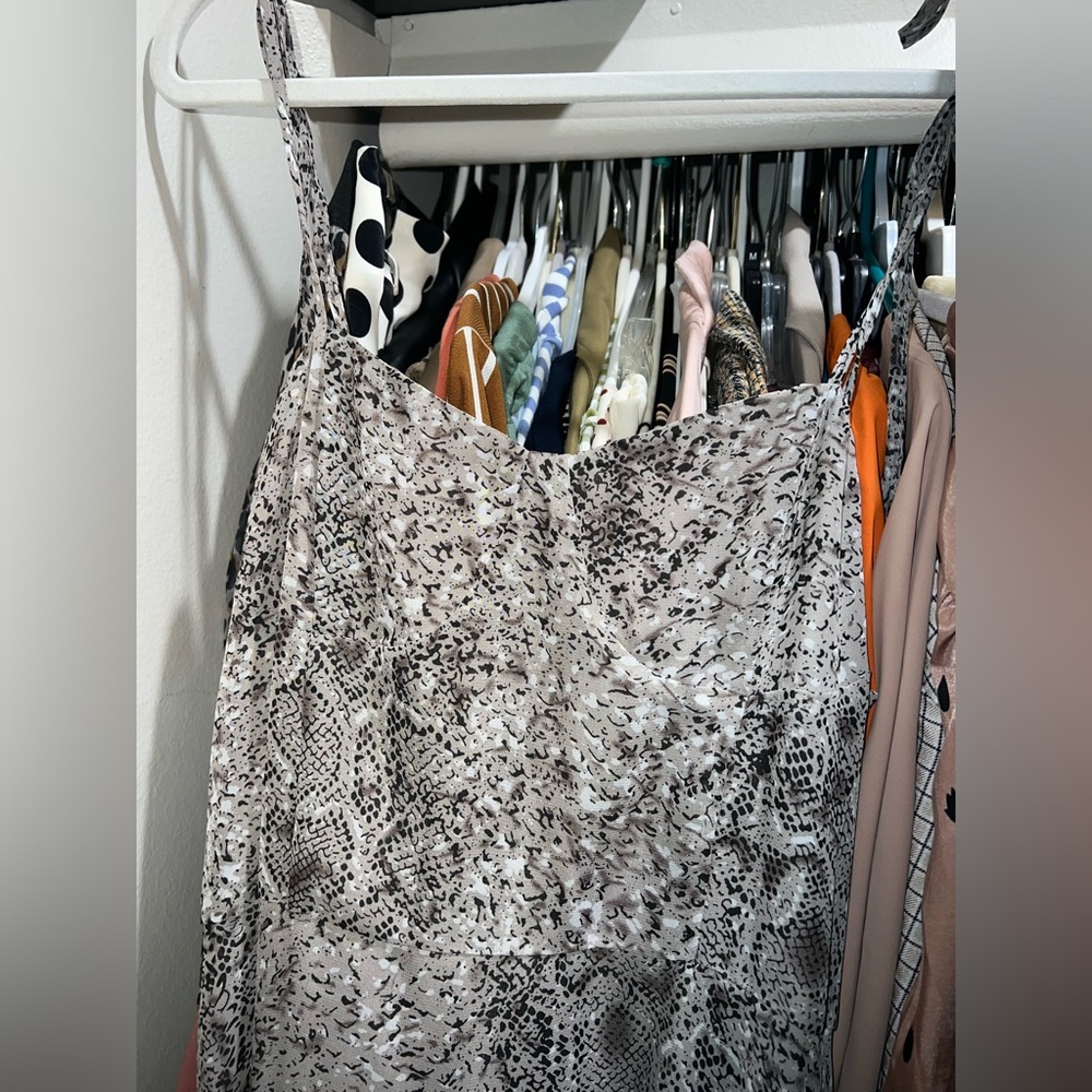 Practically new midi dress with snake skin pattern